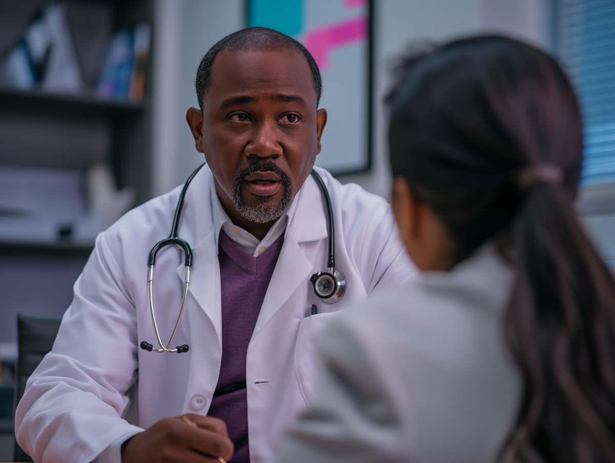 Doctor talking to patient